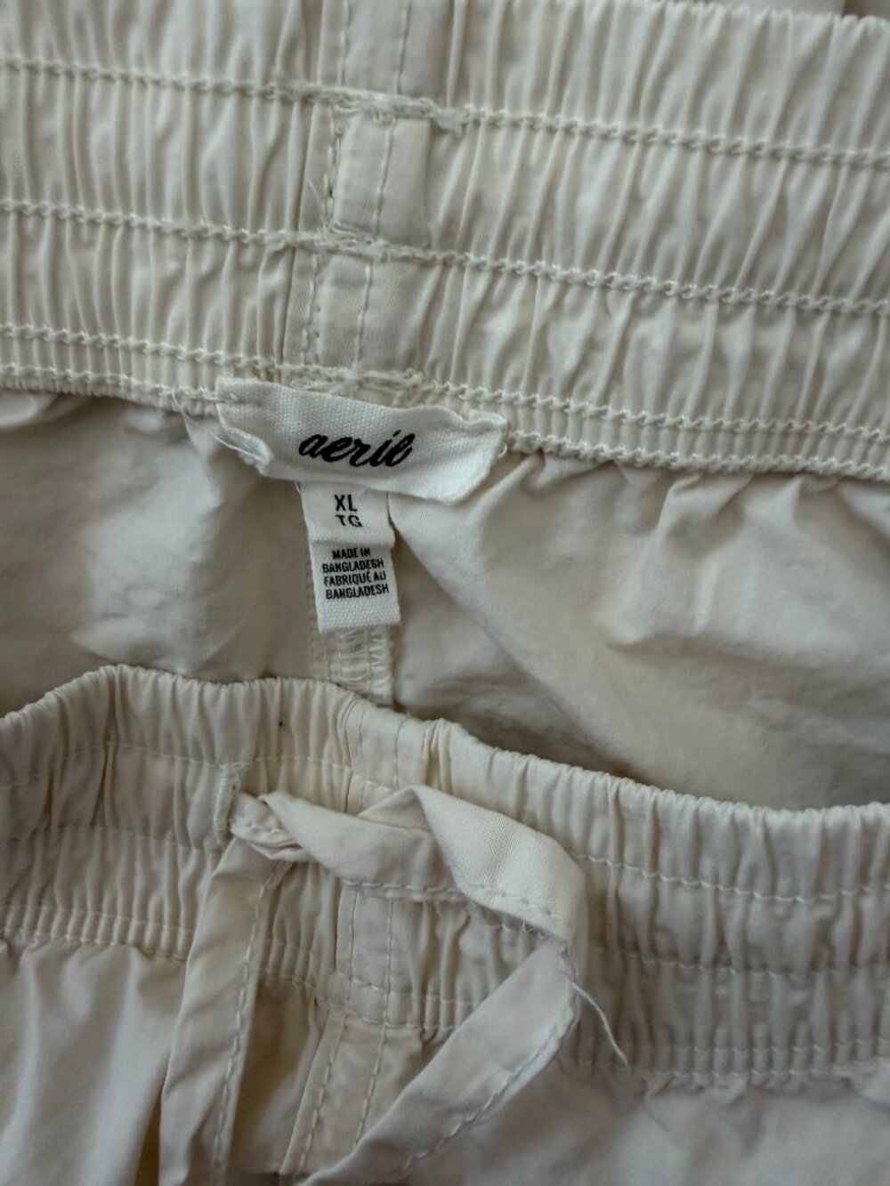 Aerie XL Oversized Womens Ivory Drawstring High Waisted Go For It Baggy Pull On - Picture 6 of 8